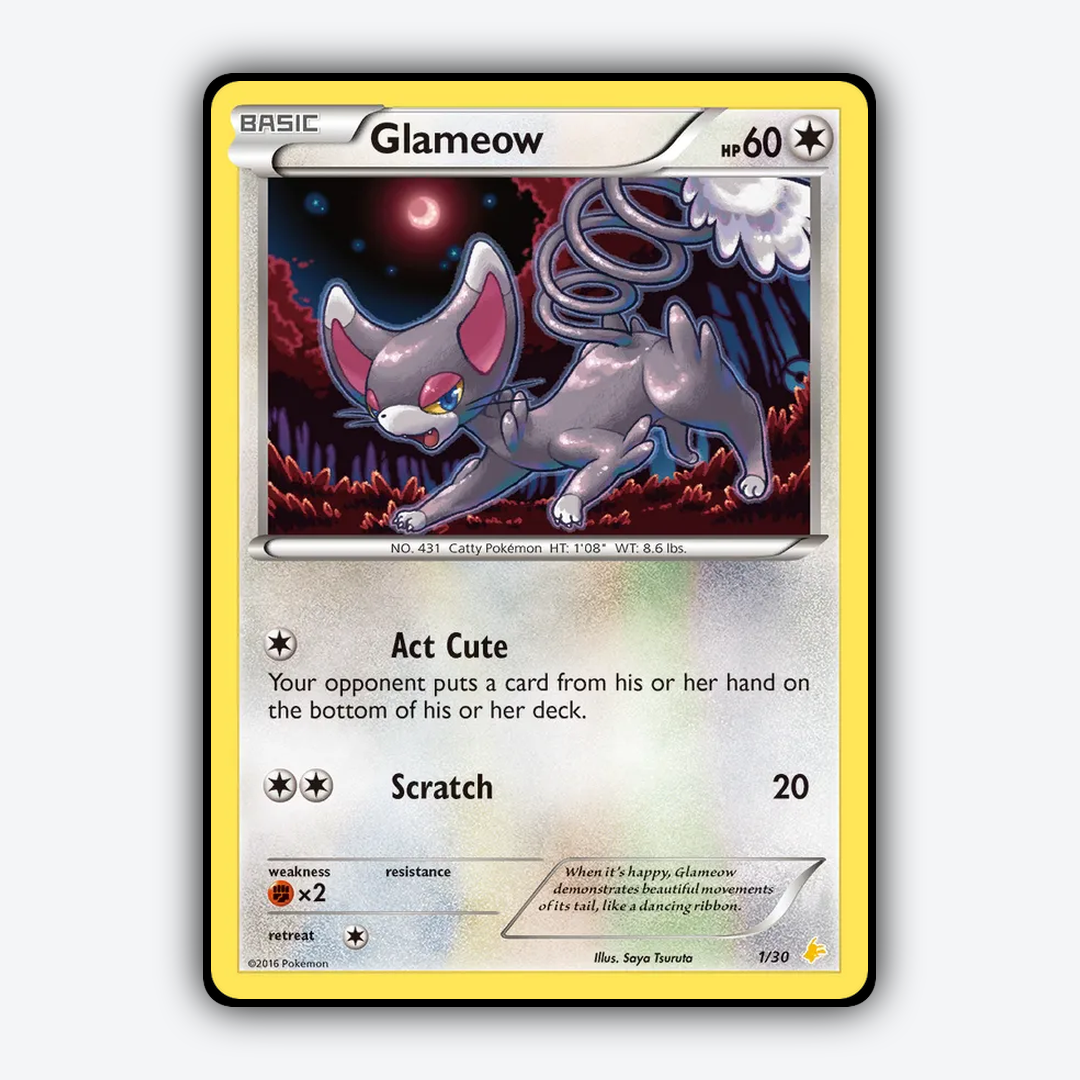 Glameow 001/30 - XY Trainer Kit Pikachu Libre Set - Card Rug