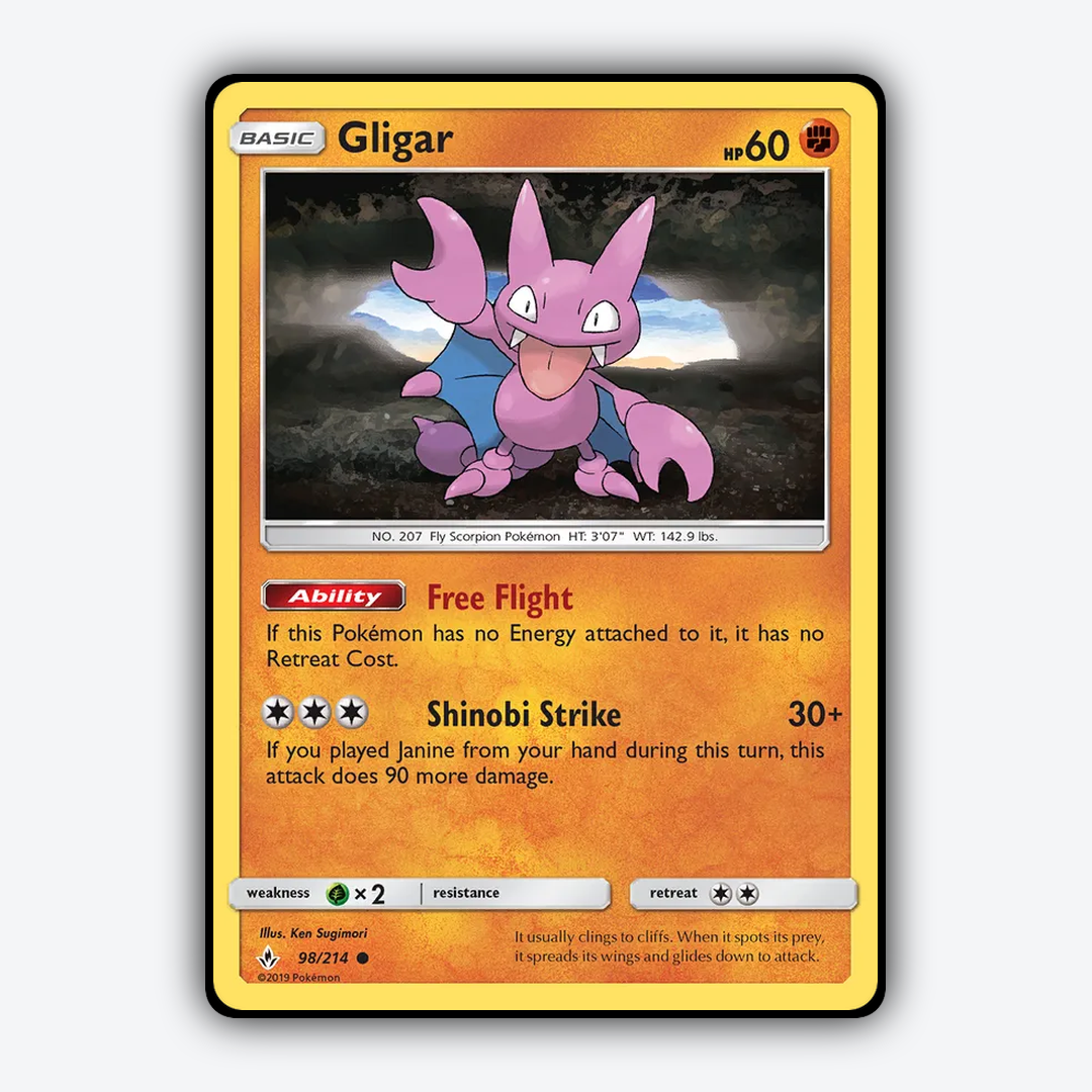 Gligar 098/214 - Unbroken Bonds Set - Card Rug