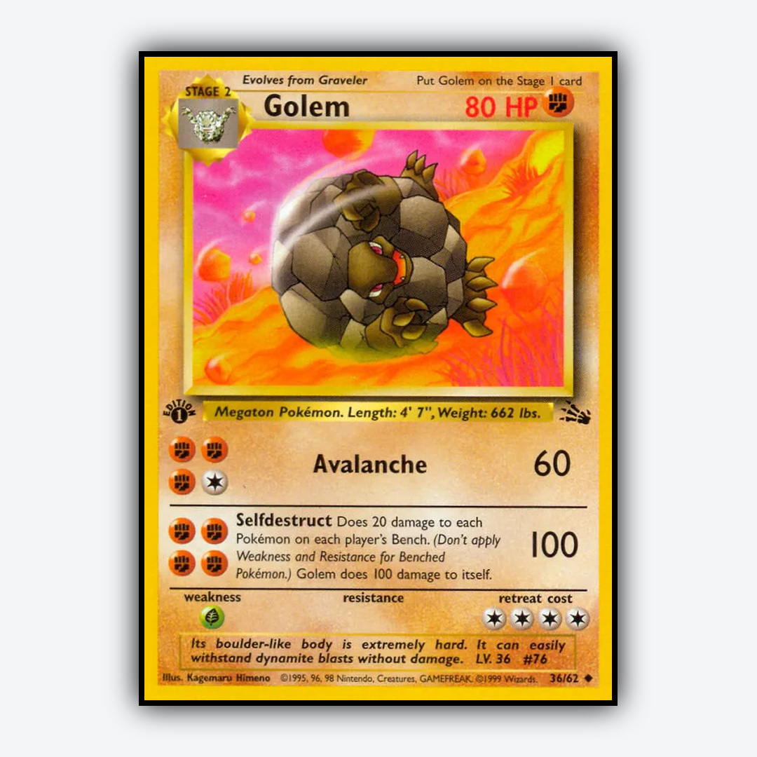 Golem 036/62 - Fossil Set - Card Rug