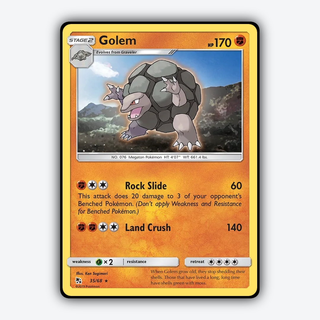Golem 035/68 - Hidden Fates Set - Card Rug