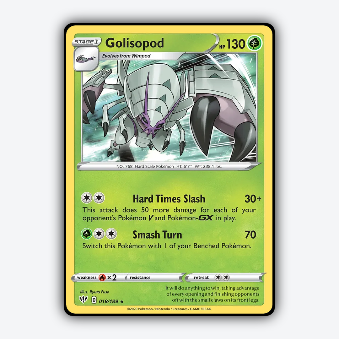Golisopod 018/189 - Darkness Ablaze Set - Card Rug