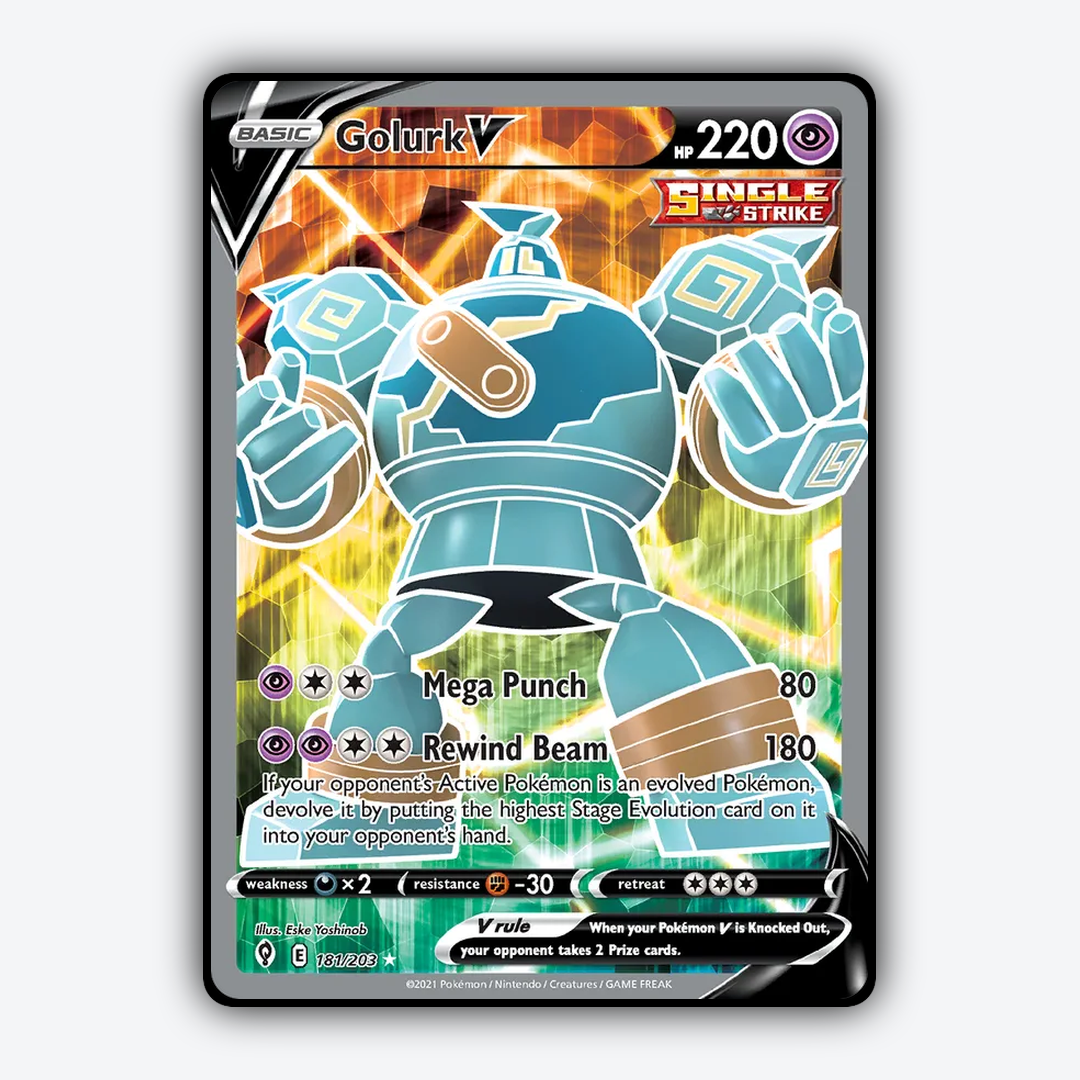Golurk V #181 - Evolving Skies Set - Card Rug