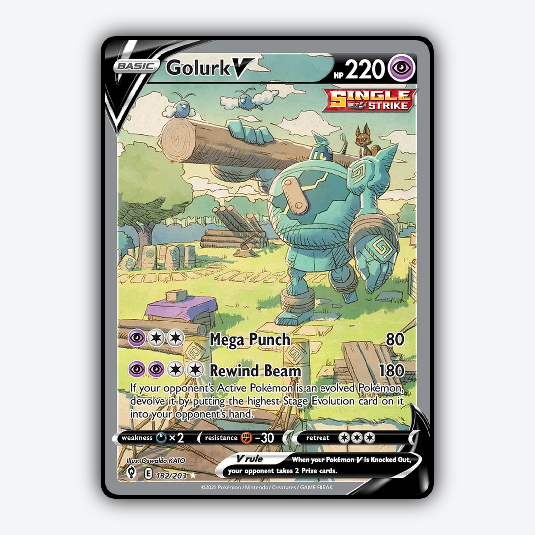 Golurk V #182 - Evolving Skies Set - Card Rug