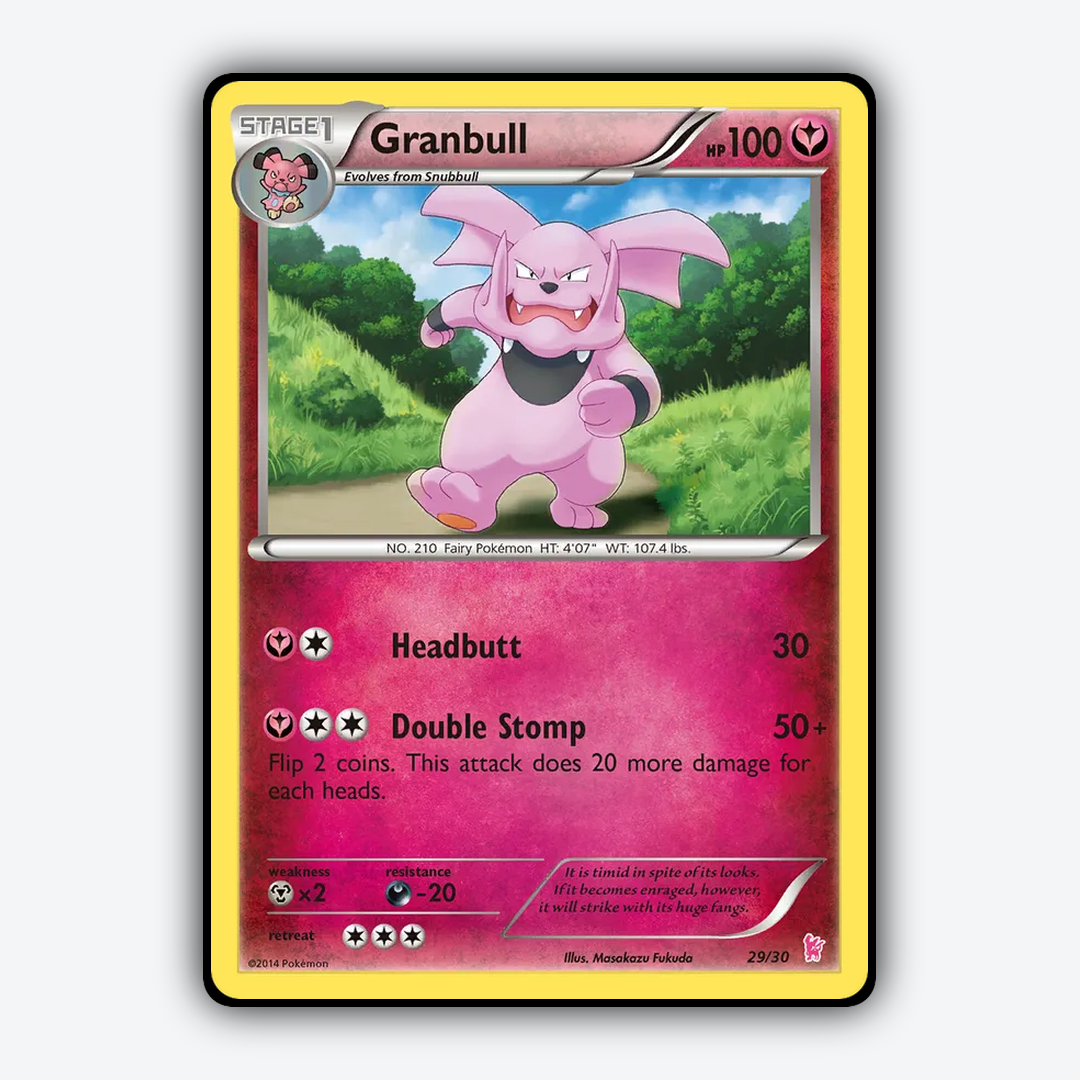 Granbull 029/30 - XY Trainer Kit Sylveon Set - Card Rug