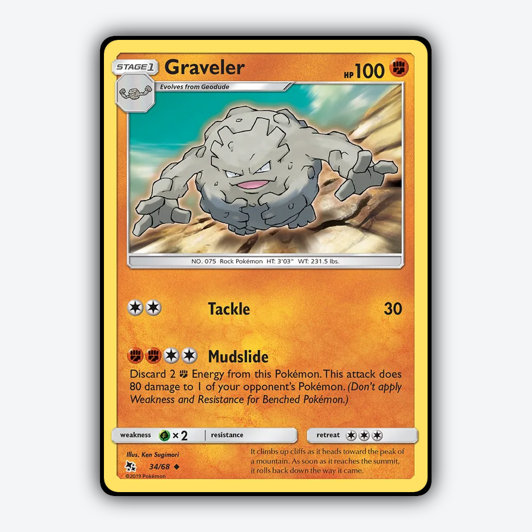 Graveler 034/68 - Hidden Fates Set - Card Rug