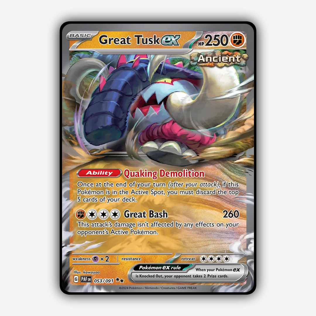 Great Tusk ex #53 - Paldean Fates Set - Card Rug