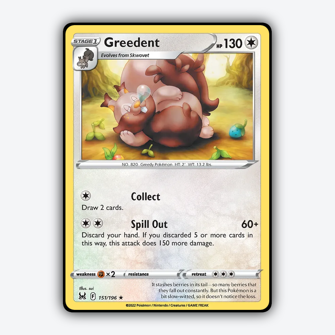 Greedent 151/196 - Lost Origin Set - Card Rug
