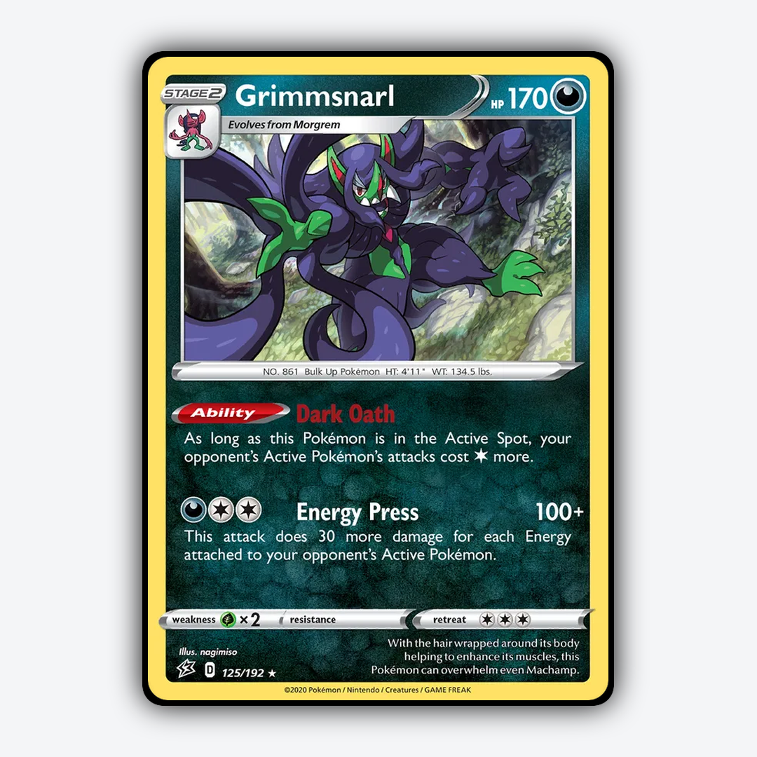 Grimmsnarl 125/192 - Rebel Clash Set - Card Rug