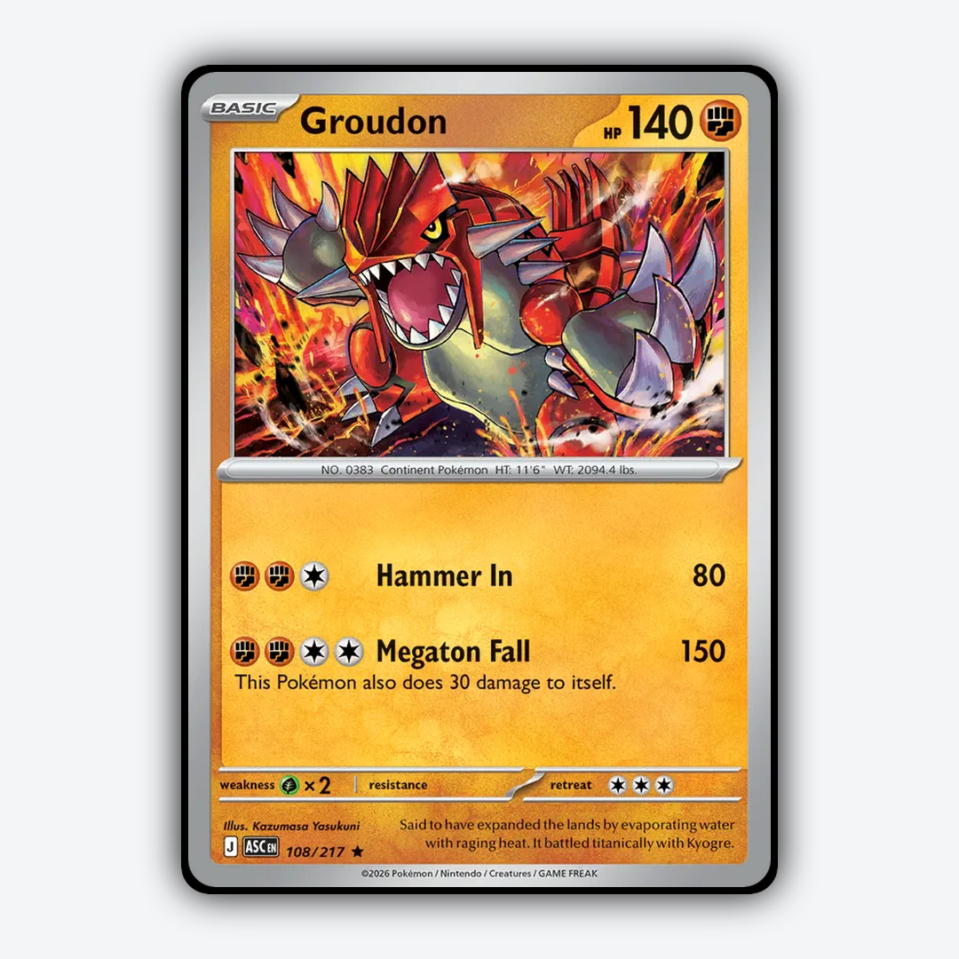 Groudon 108/217 - Ascended Heroes Set - Card Rug