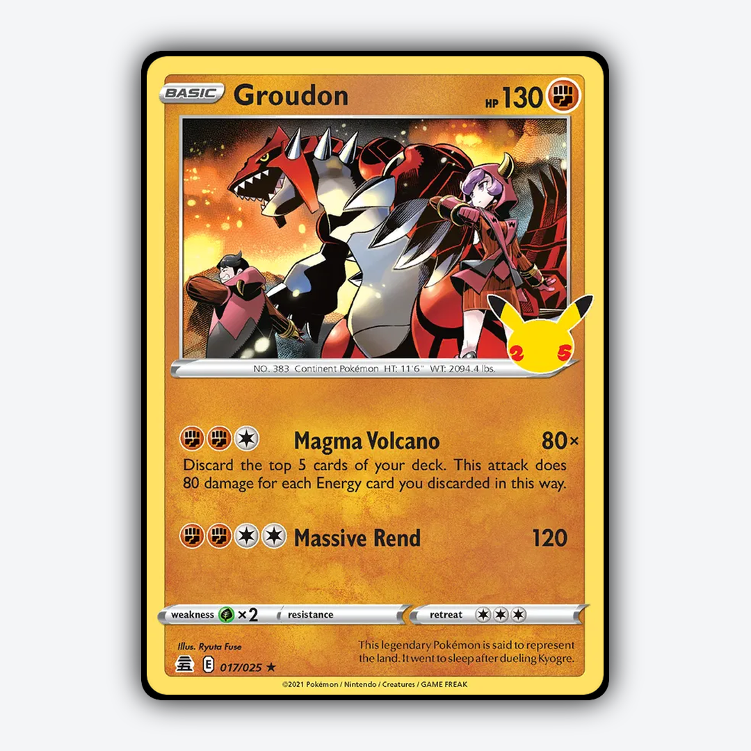 Groudon #17 - Celebrations Set - Card Rug