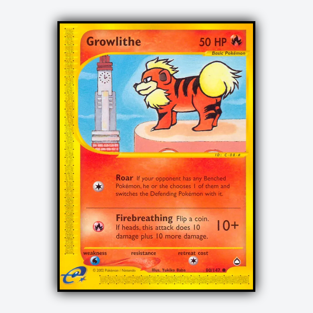 Growlithe 080/147 - Aquapolis Set - Card Rug