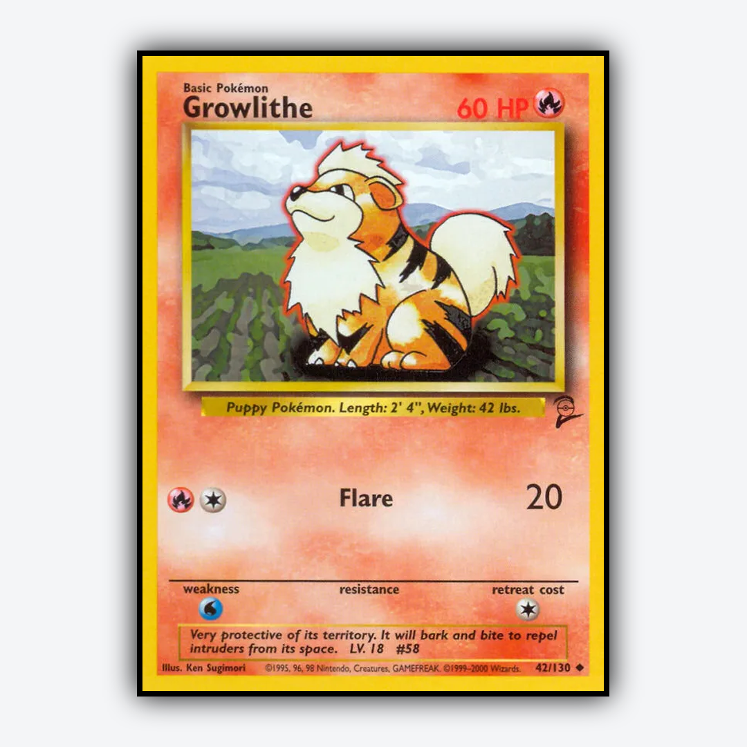 Growlithe 042/130 - Base Set 2 Set - Card Rug