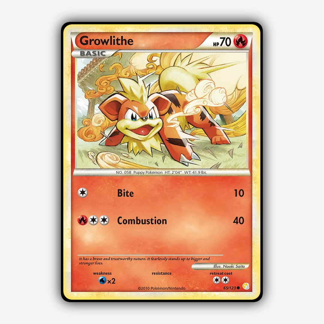 Growlithe 065/123 - HeartGold & SoulSilver Set - Card Rug
