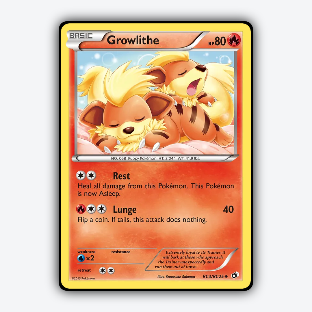 Growlithe RC004/113 - RC004/113 Legendary Treasures Set - Card Rug