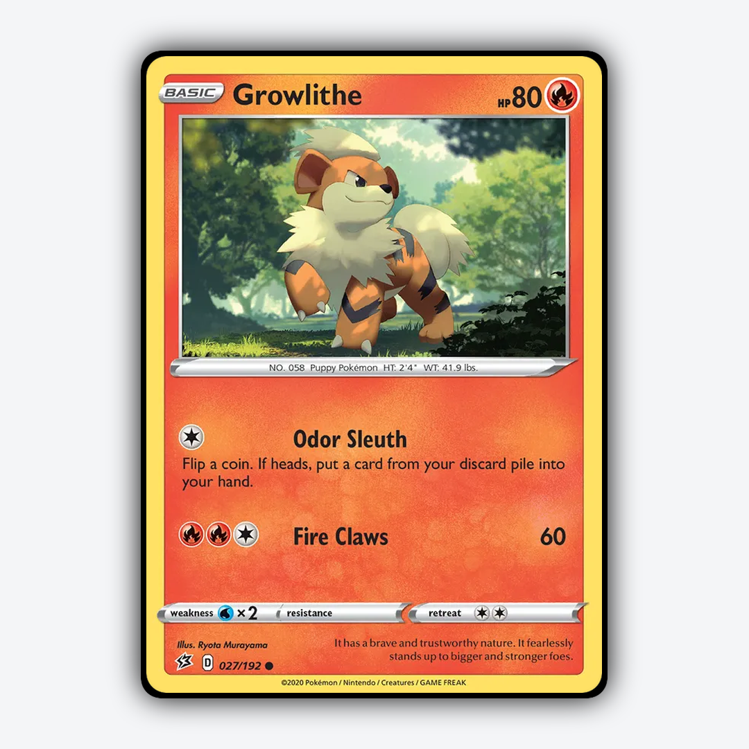 Growlithe 027/192 - Rebel Clash Set - Card Rug