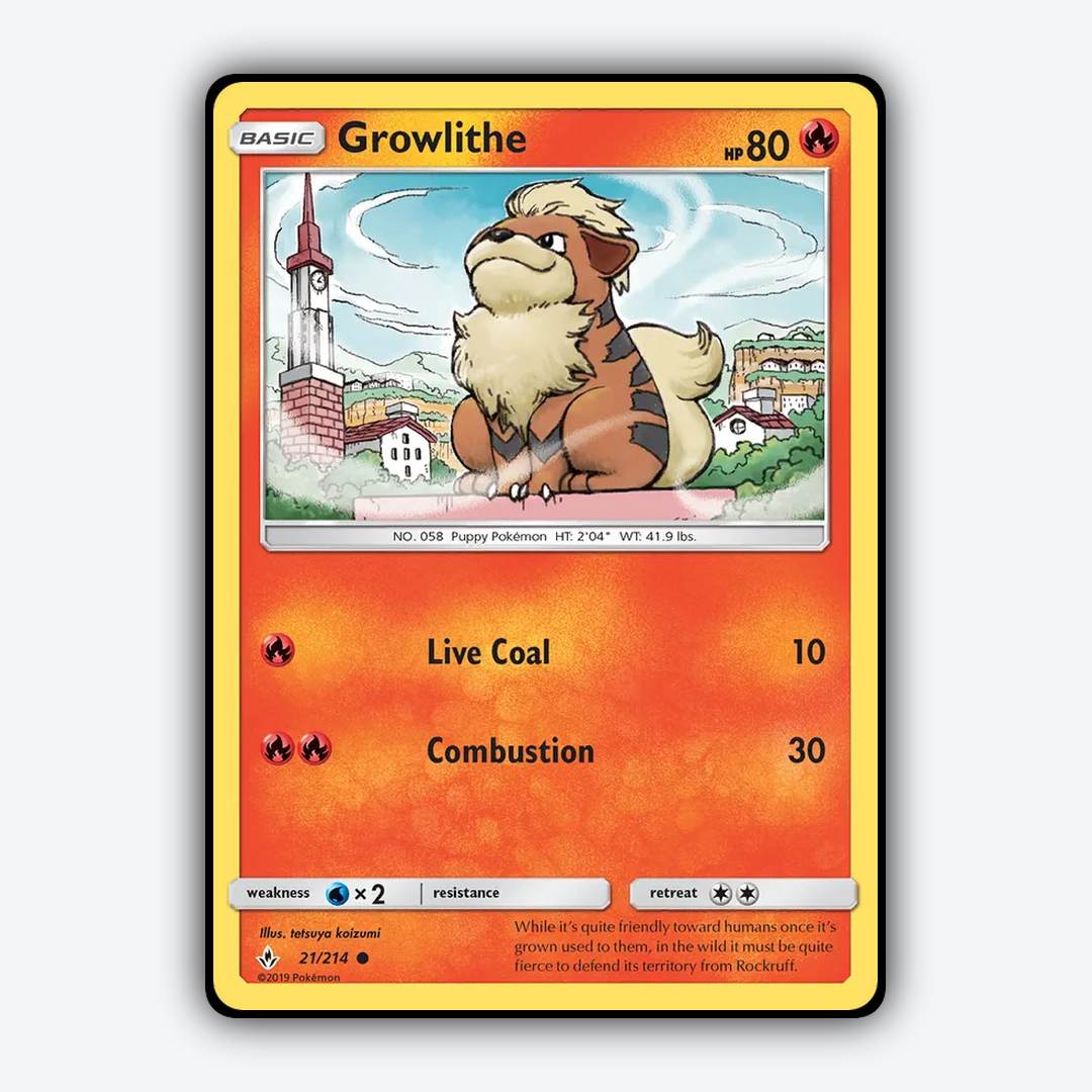 Growlithe 021/214 - Unbroken Bonds Set - Card Rug