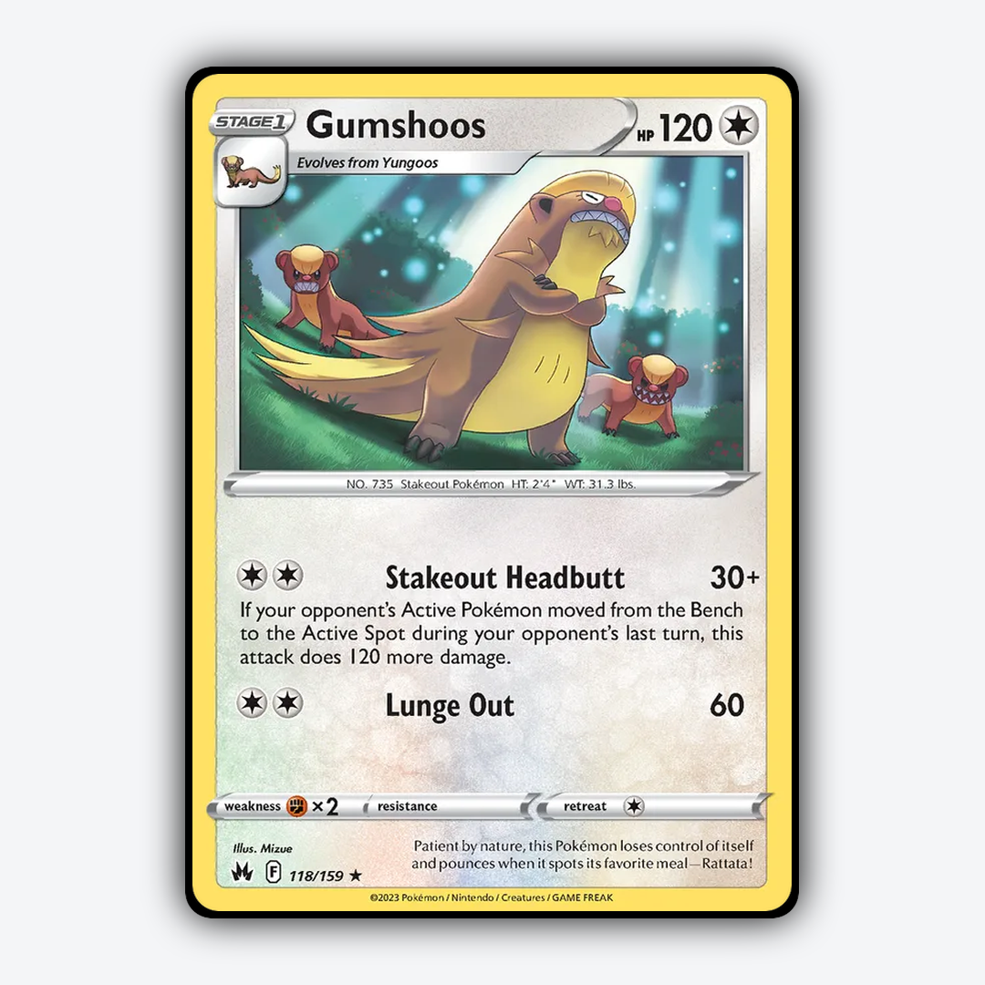 Gumshoos 118/159 - Crown Zenith Set - Card Rug