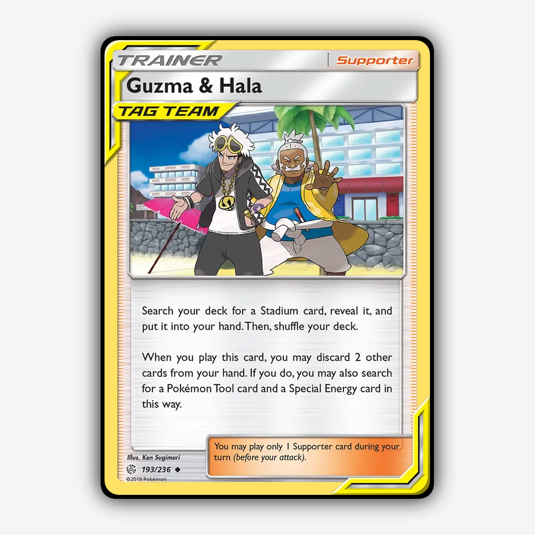 Guzma & Hala 193/236 - Cosmic Eclipse Set - Card Rug