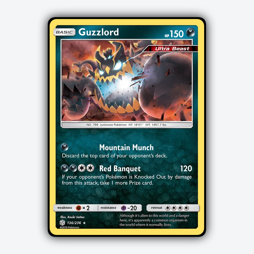 Guzzlord 136/236 - Cosmic Eclipse Set - Card Rug