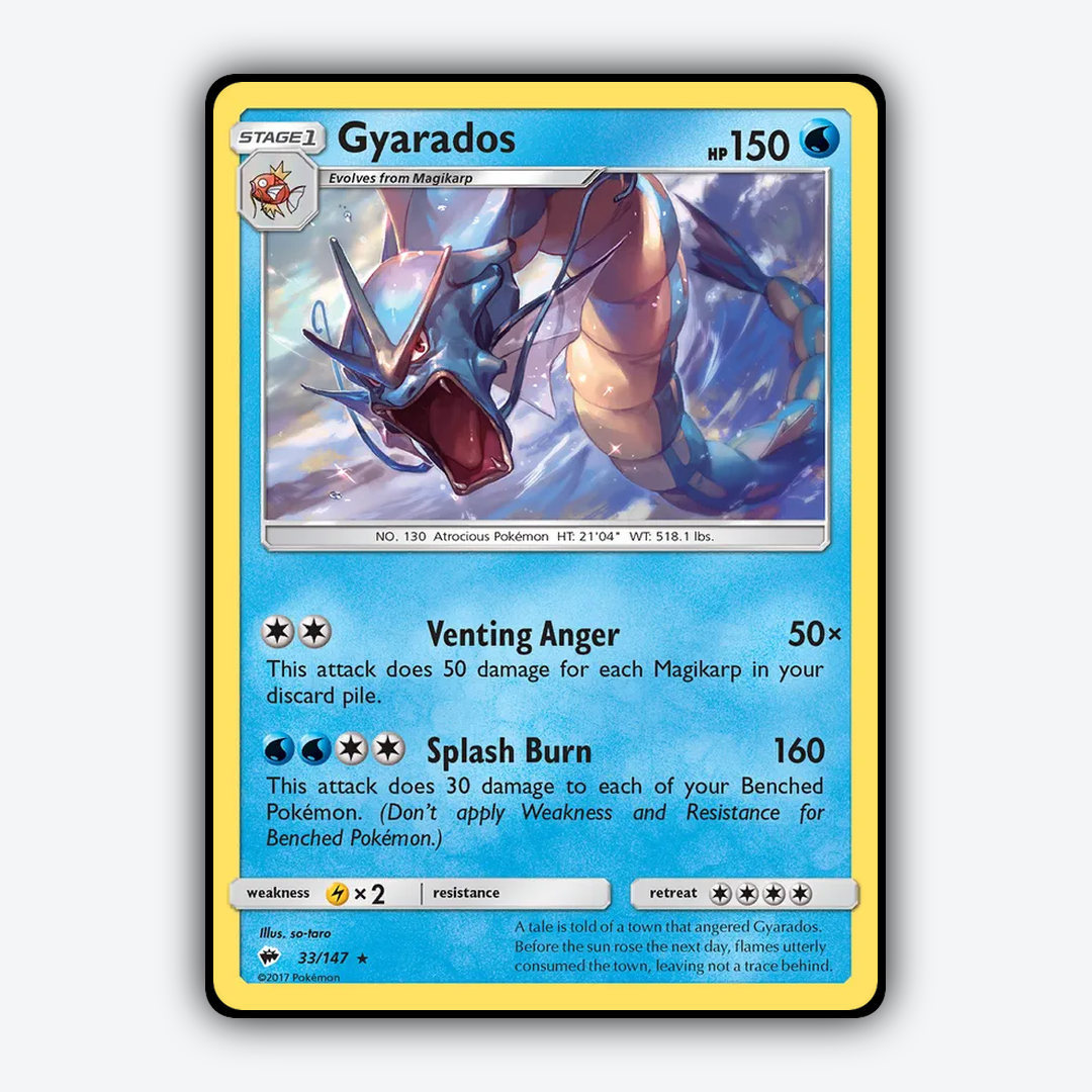 Gyarados 033/147 - Burning Shadows Set - Card Rug