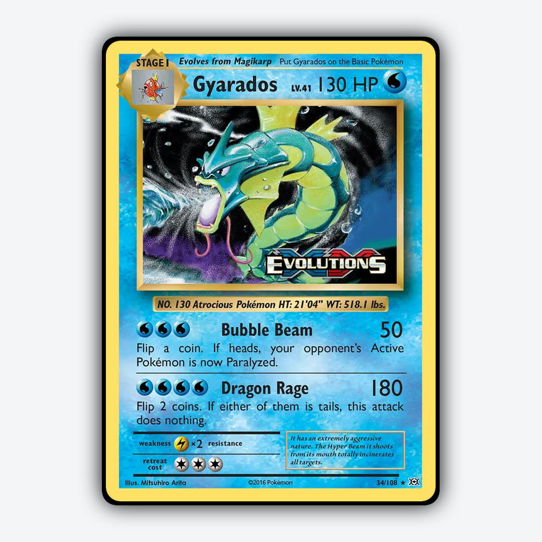 Gyarados #34 - Evolutions Set - Card Rug