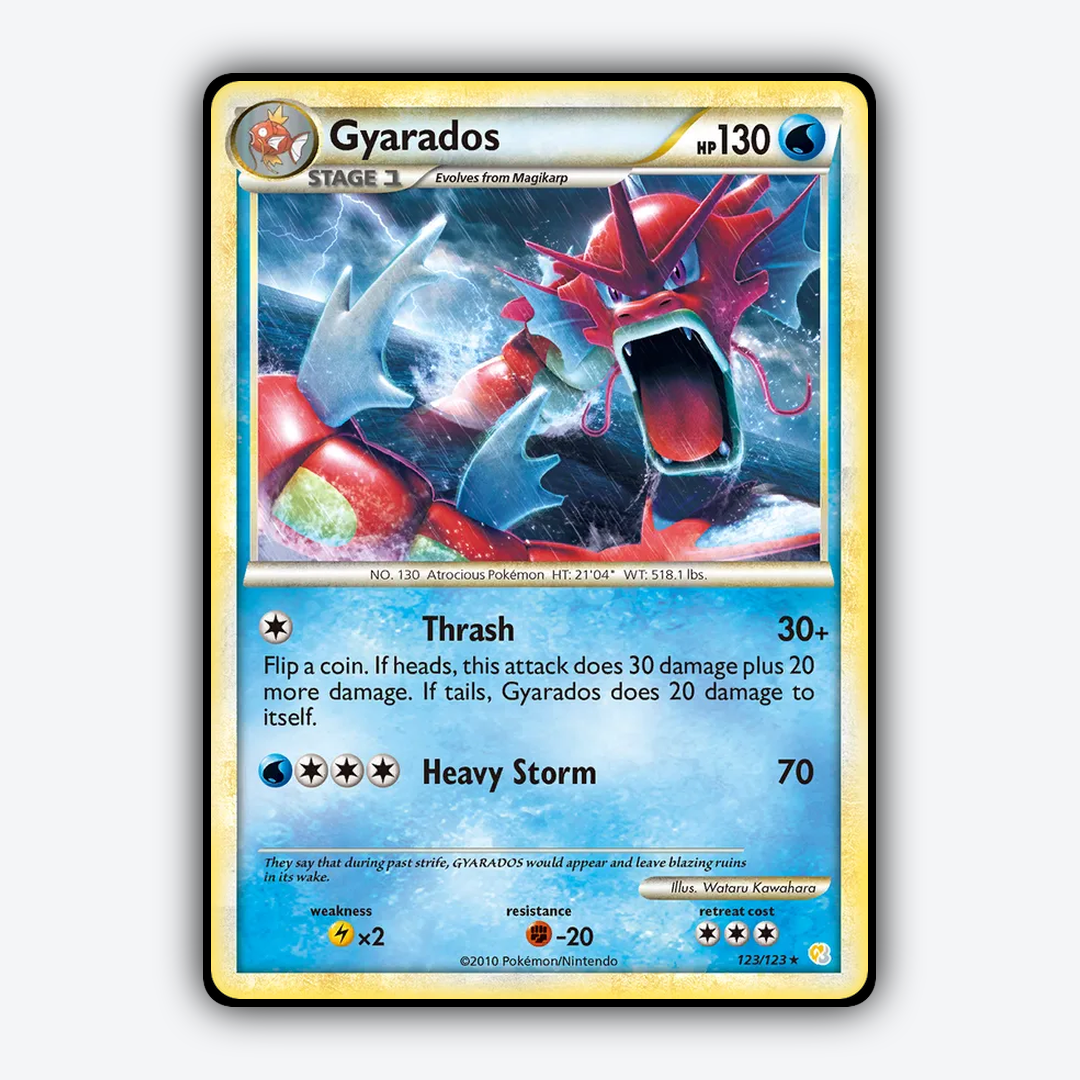 Gyarados 123/123 - HeartGold & SoulSilver Set - Card Rug