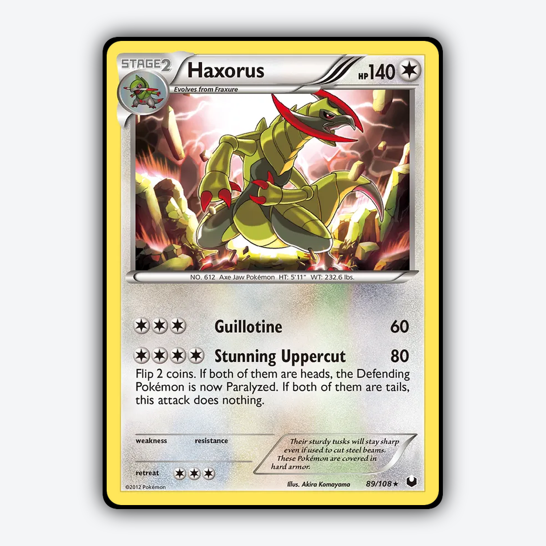 Haxorus 089/108 - Dark Explorers Set - Card Rug