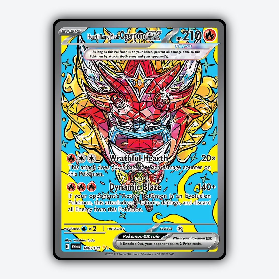 Hearthflame Mask Ogerpon ex #148 - Prismatic Evolutions Set - Card Rug