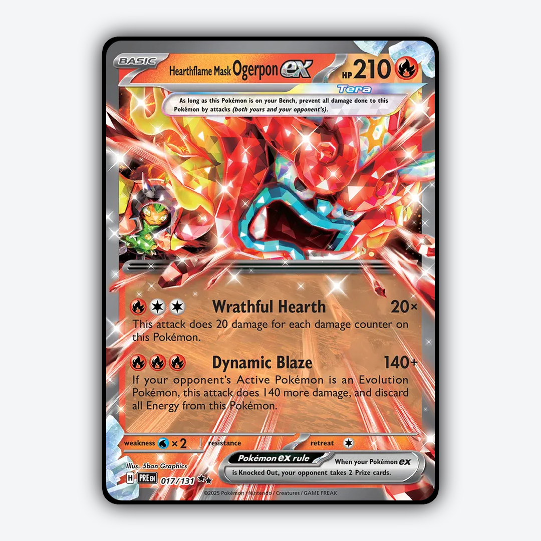 Hearthflame Mask Ogerpon ex #17 - Prismatic Evolutions Set - Card Rug