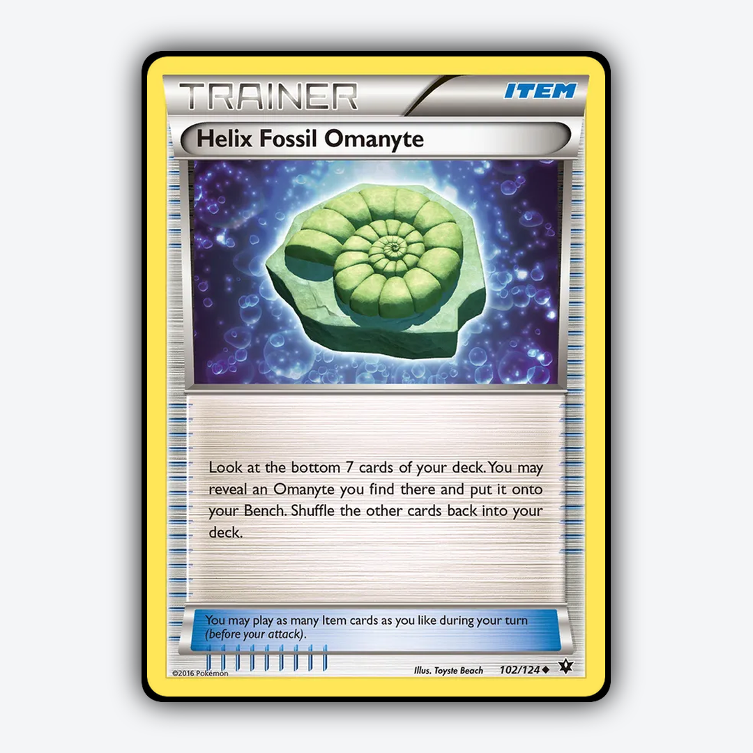 Helix Fossil Omanyte 102/124 - Fates Collide Set - Card Rug