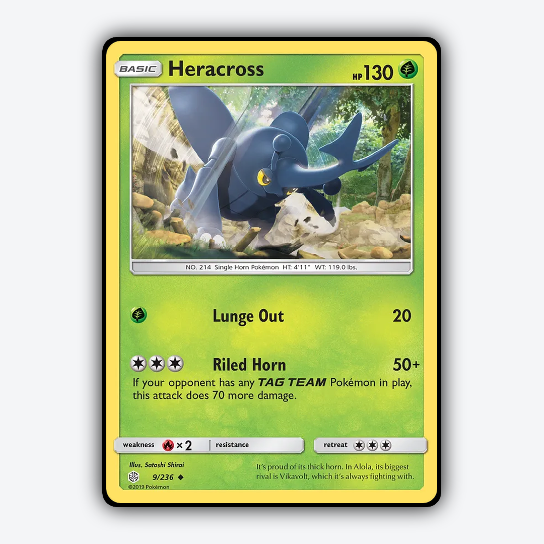 Heracross 009/236 - Cosmic Eclipse Set - Card Rug