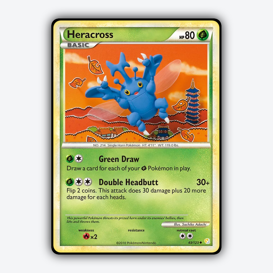 Heracross 043/123 - HeartGold & SoulSilver Set - Card Rug
