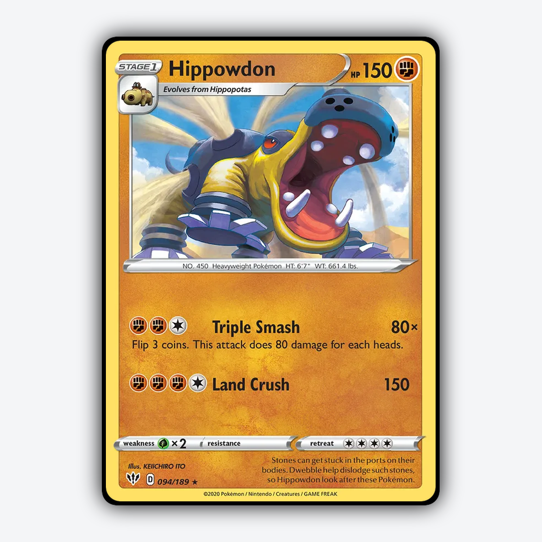 Hippowdon 094/189 - Darkness Ablaze Set - Card Rug