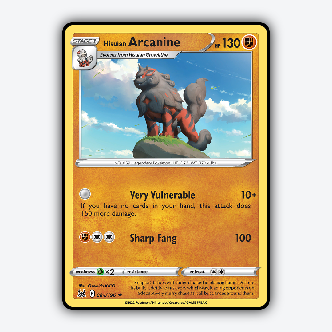 Hisuian Arcanine 084/196 - Lost Origin Set - Card Rug