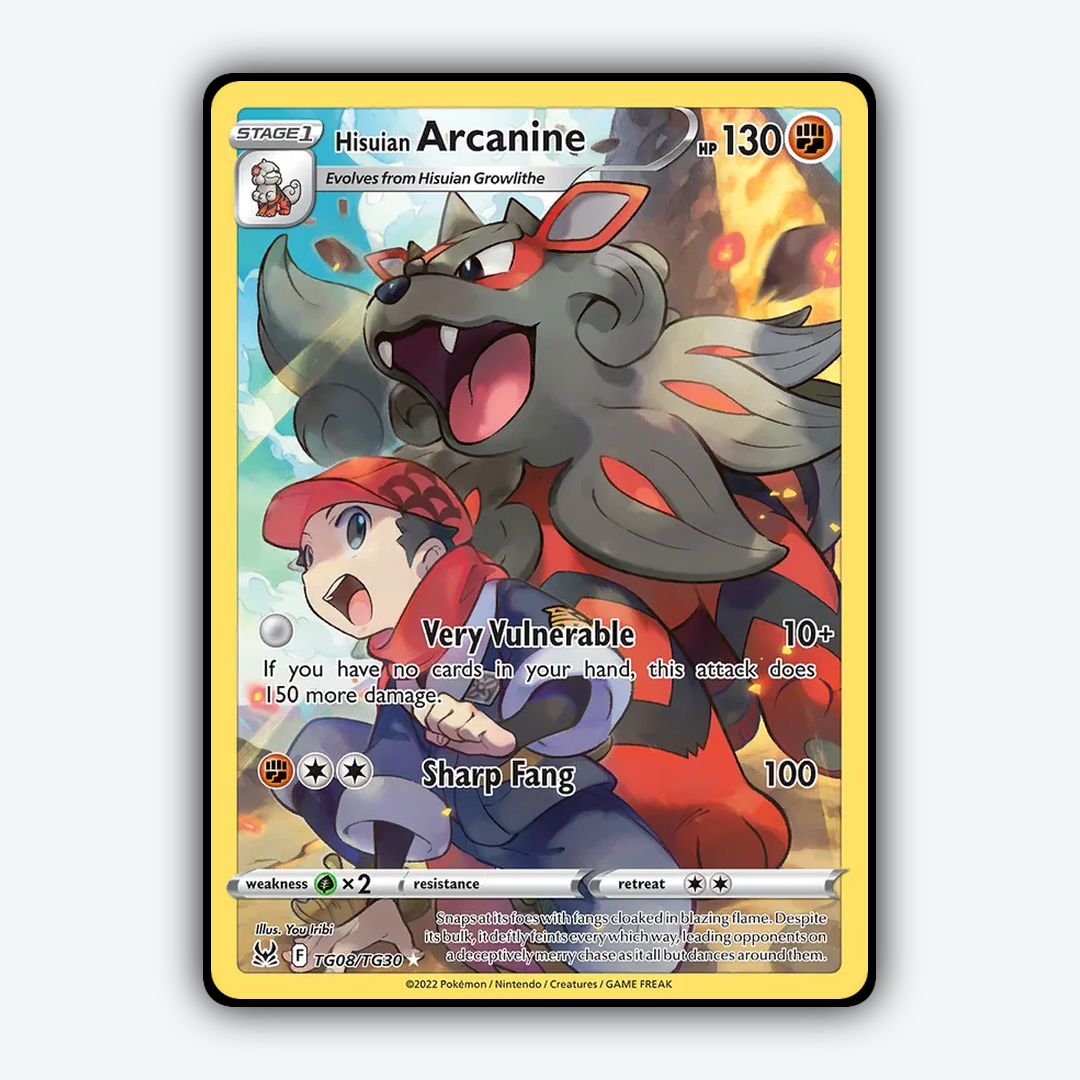 Hisuian Arcanine TG008/30 - TG008/30 Lost Origin Trainer Gallery Set - Card Rug