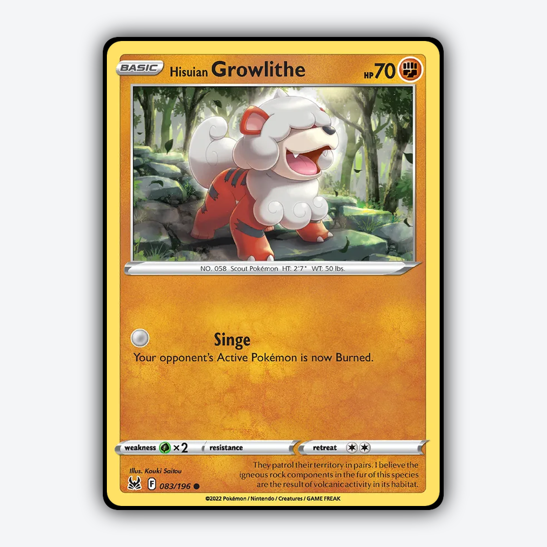 Hisuian Growlithe 083/196 - Lost Origin Set - Card Rug