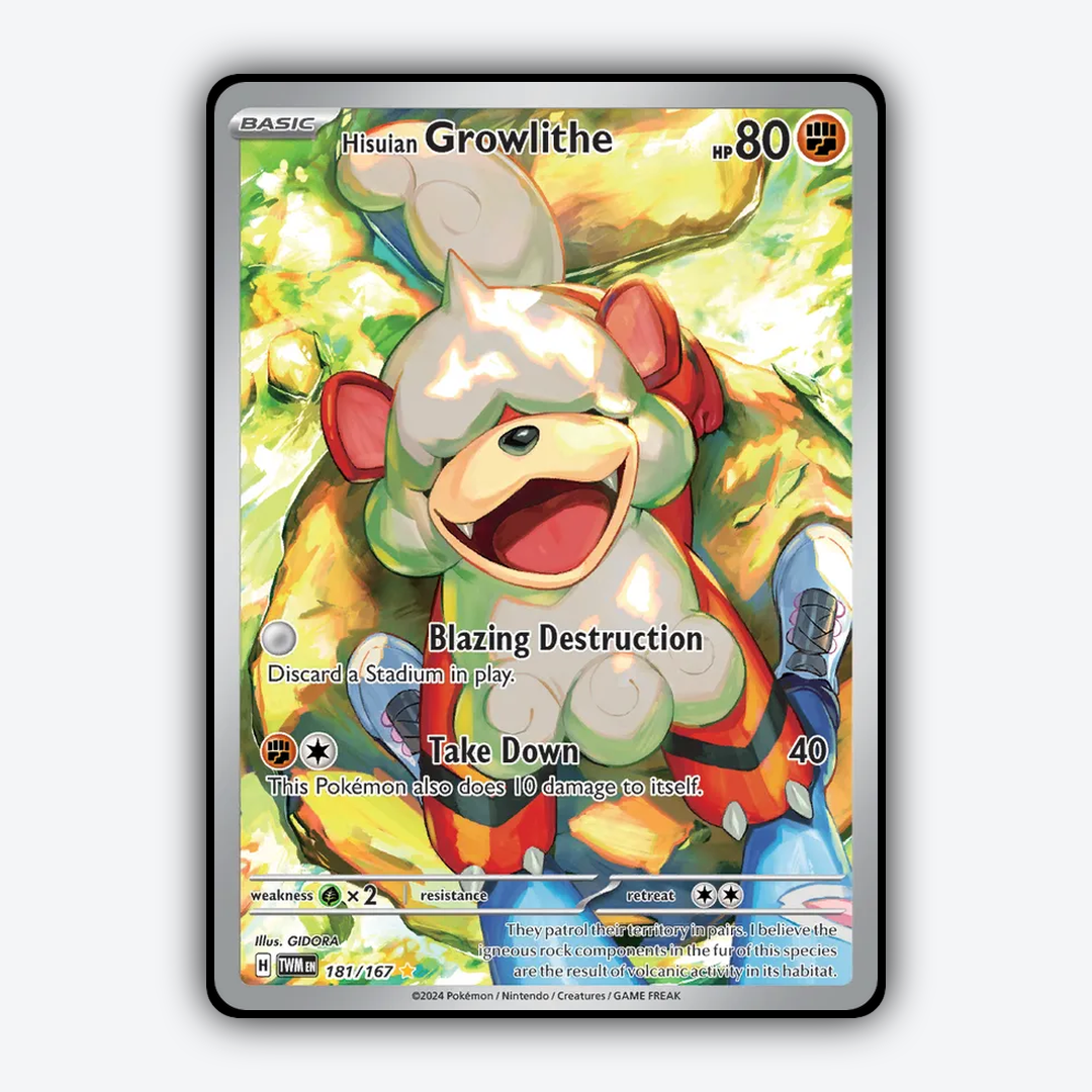 Hisuian Growlithe #181 - Twilight Masquerade Set - Card Rug