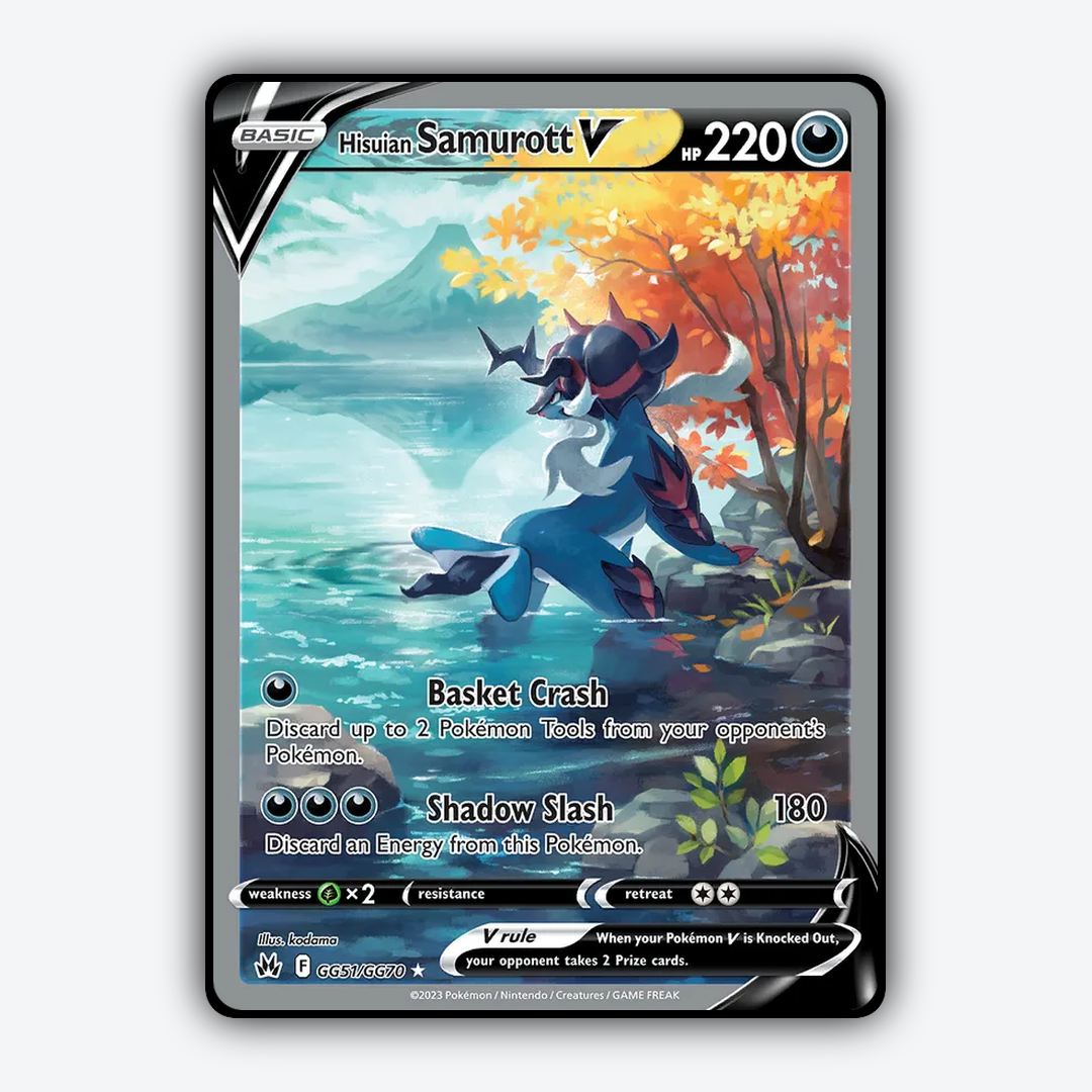 Hisuian Samurott V #51 - Crown Zenith Set - Card Rug