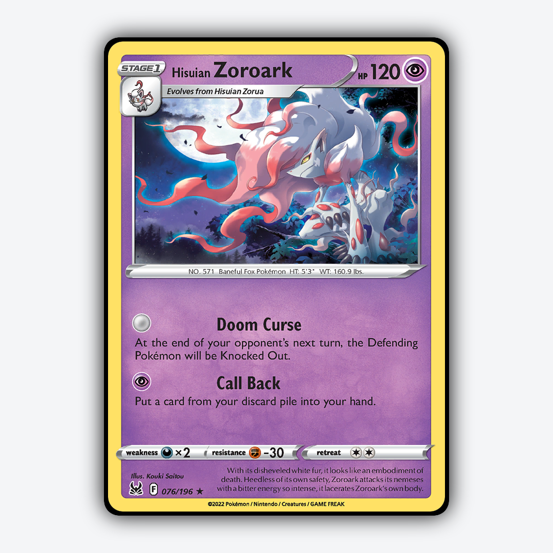 Hisuian Zoroark 076/196 - Lost Origin Set - Card Rug