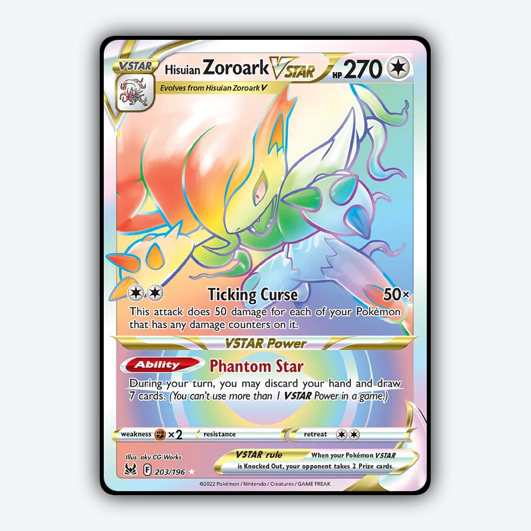 Hisuian Zoroark VSTAR 203/196 - Lost Origin Set - Card Rug
