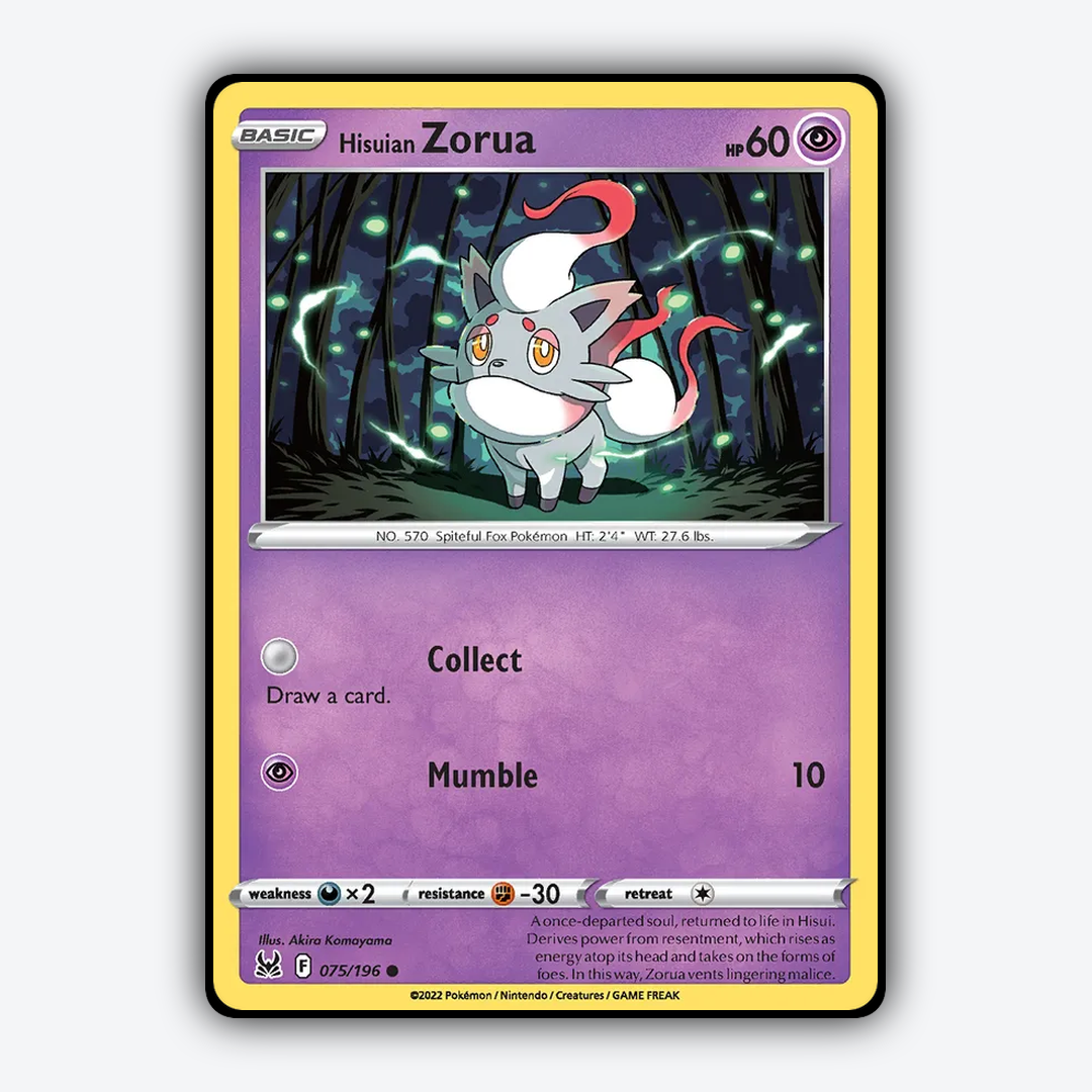 Hisuian Zorua 075/196 - Lost Origin Set - Card Rug