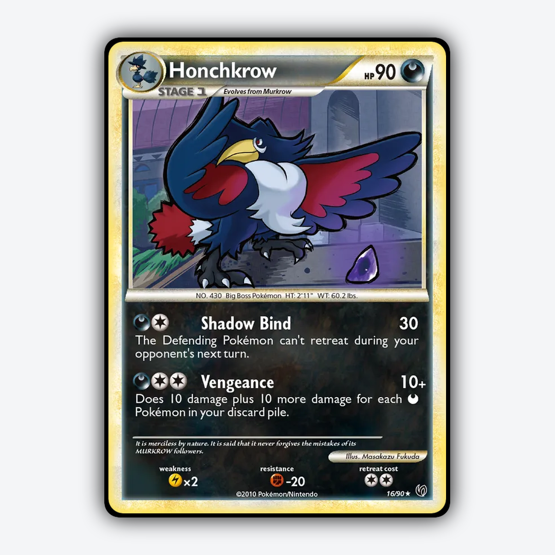 Honchkrow 016/90 - HS—Undaunted Set - Card Rug