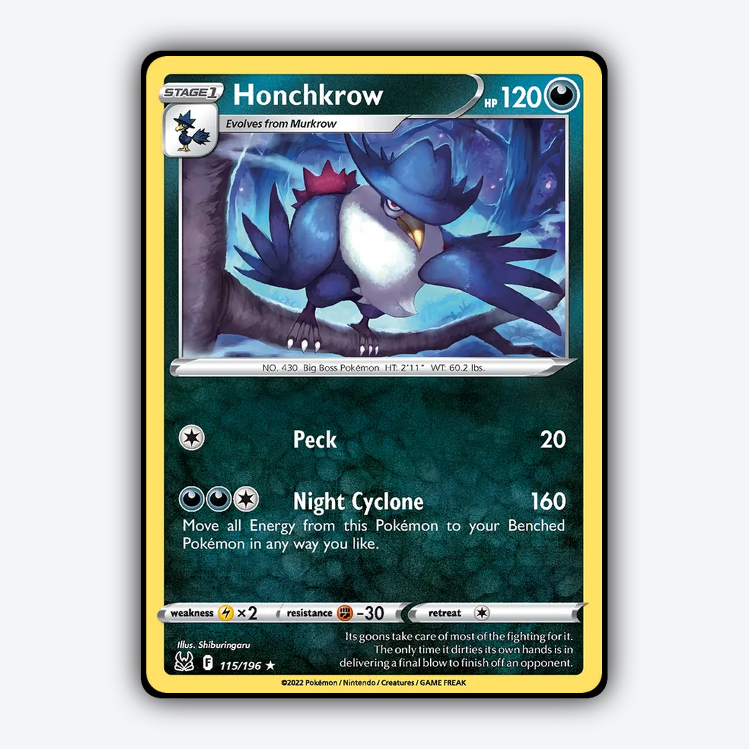 Honchkrow 115/196 - Lost Origin Set - Card Rug