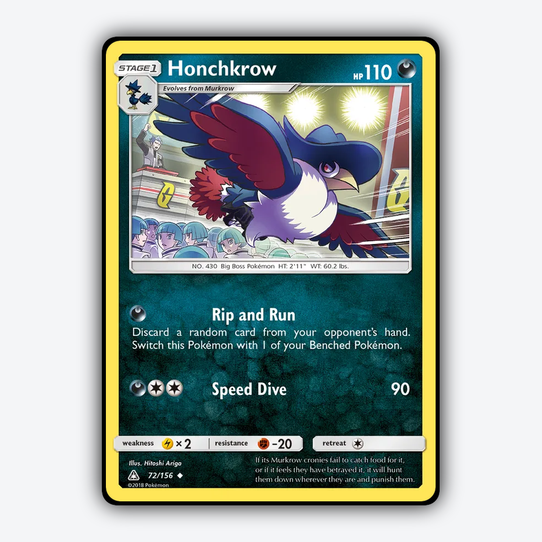 Honchkrow 072/156 - Ultra Prism Set - Card Rug