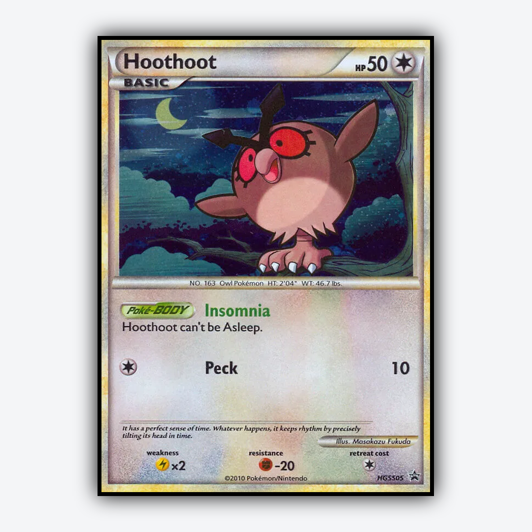 Hoothoot #5 - HGSS Black Star Promos Set - Card Rug