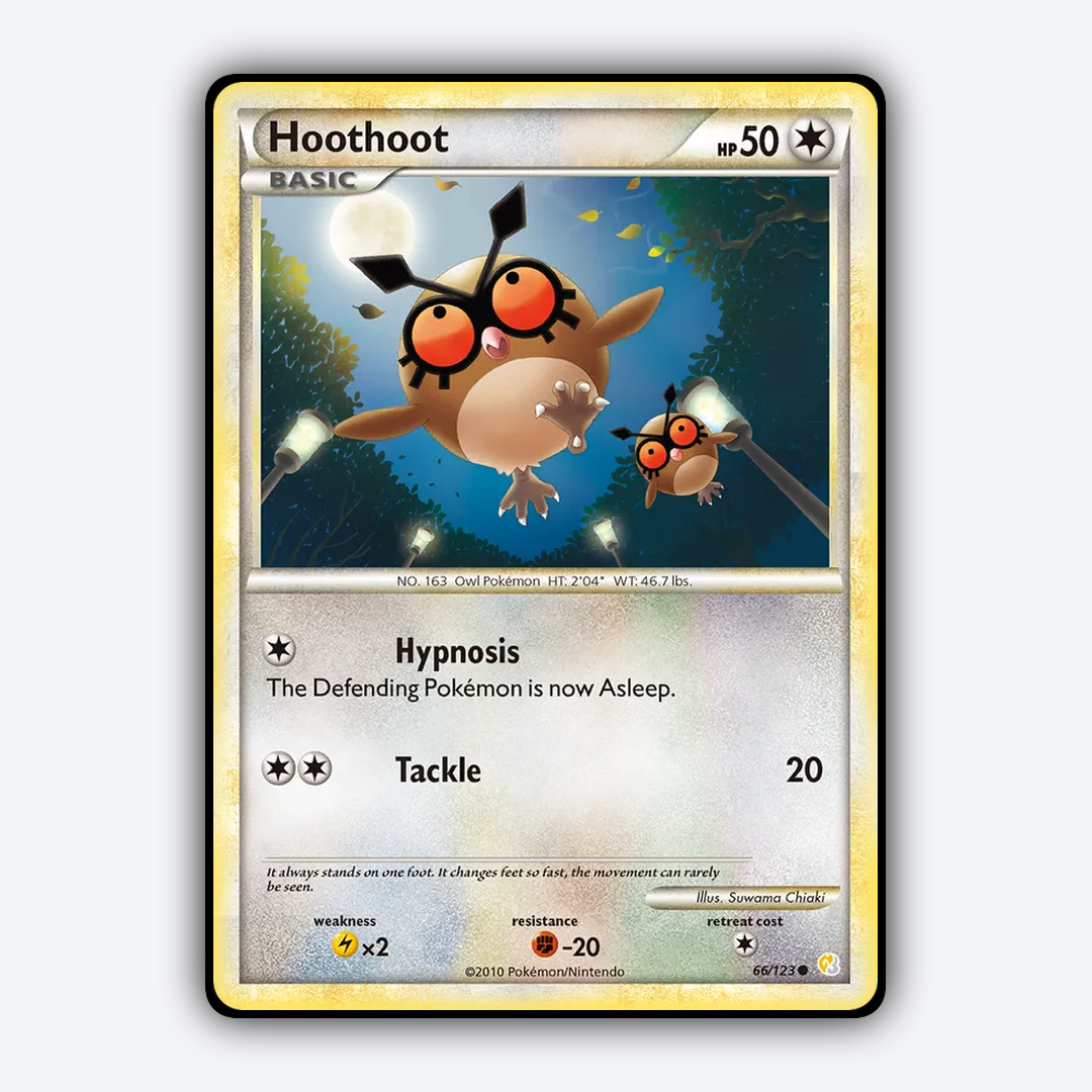 Hoothoot 066/123 - HeartGold & SoulSilver Set - Card Rug