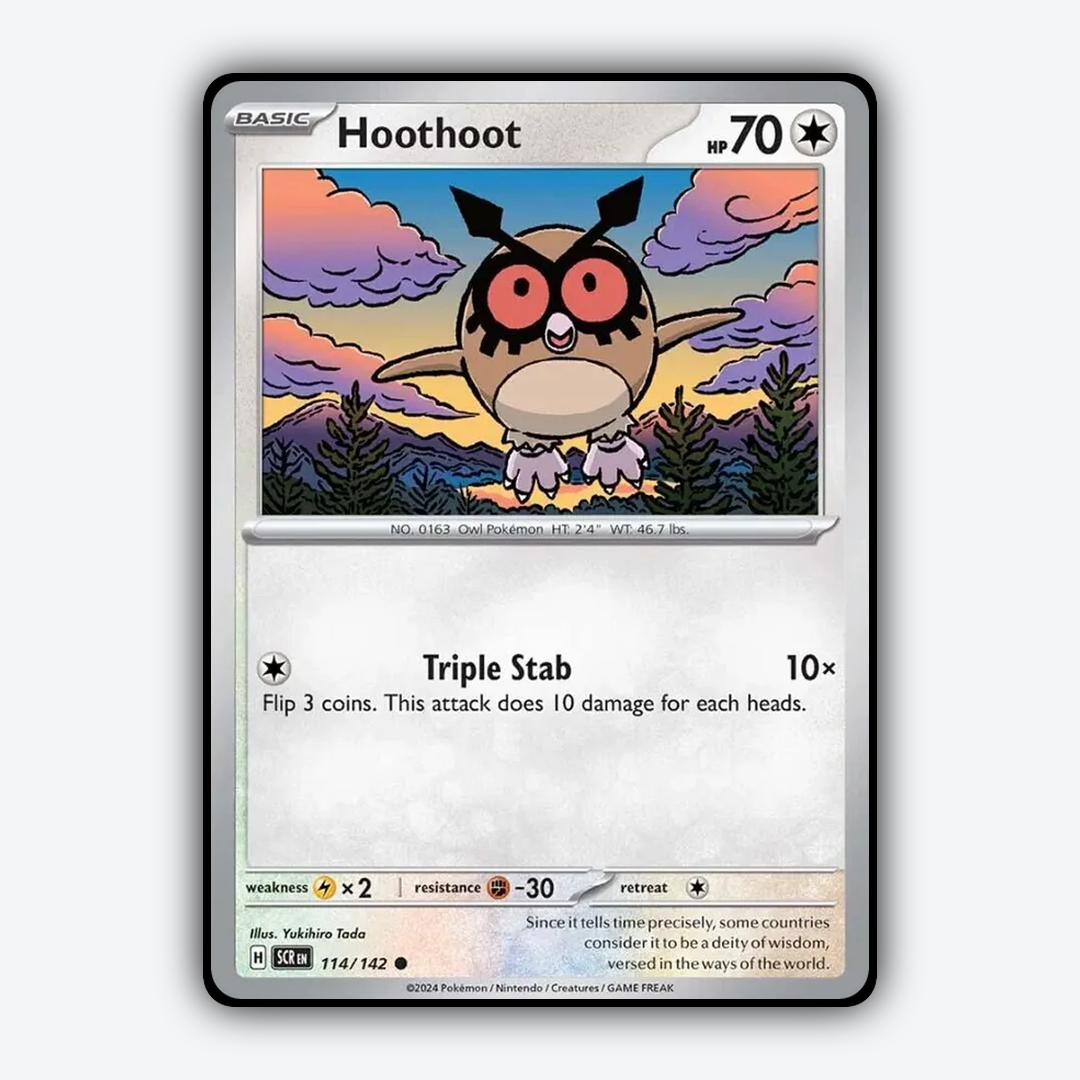 Hoothoot 114/142 - Stellar Crown Set - Card Rug