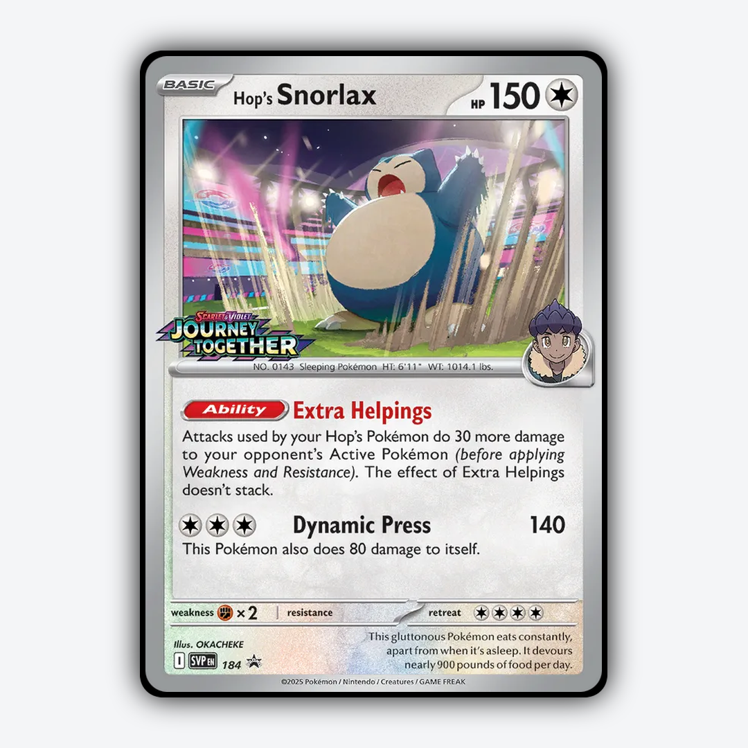 Hop's Snorlax #184 - Scarlet & Violet Black Star Promos Set - Card Rug
