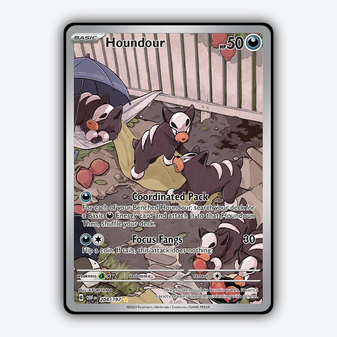 Houndour #204 - Obsidian Flames Set - Card Rug
