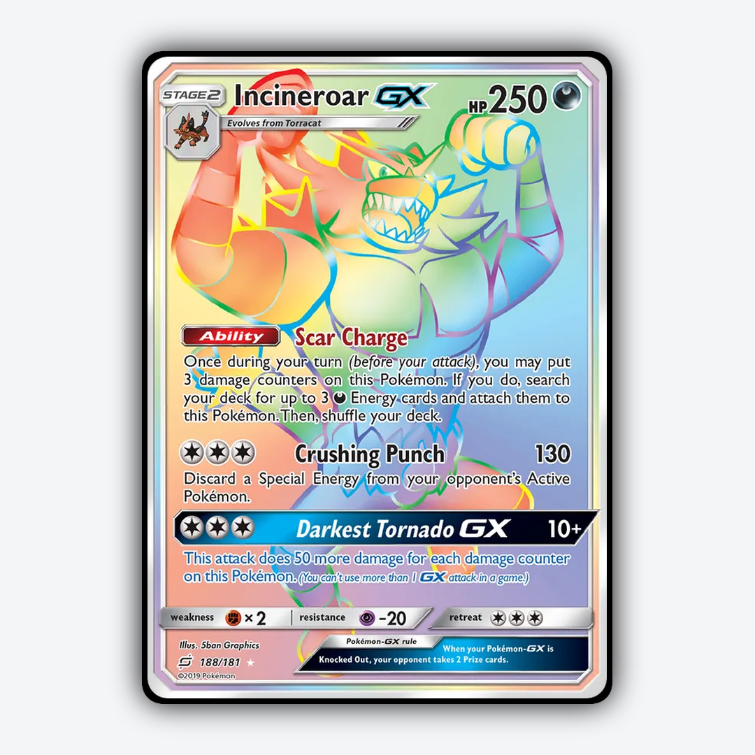 Incineroar-GX 188/181 - Team Up Set - Card Rug